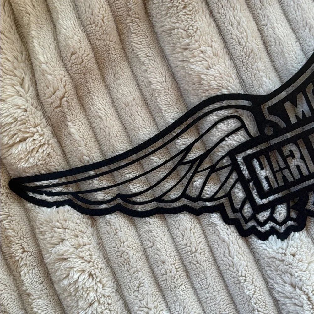 Brand New Harley-Davidson Black Metal Wall Art Motorcycle Biker Garage Office